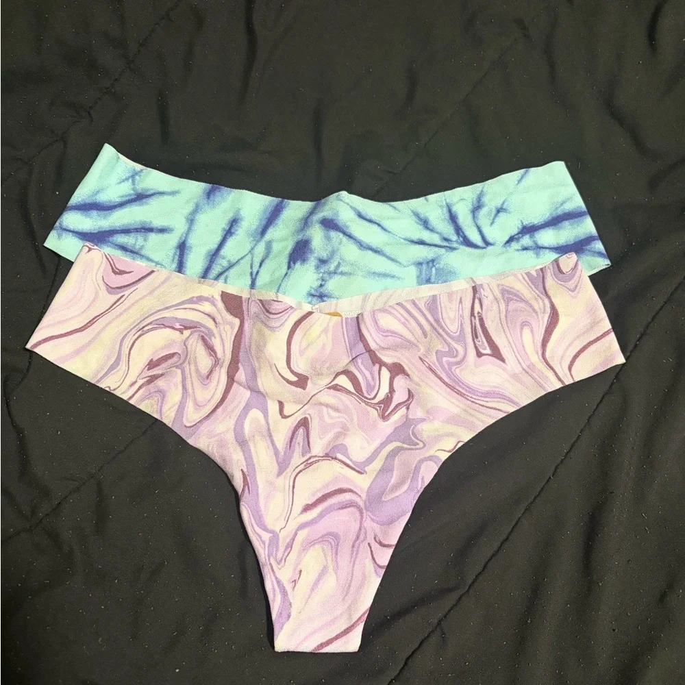 Marbled Print Satin thongs in Lavender and Aqua 
retail $10.50 each - Picture 3 of 3
